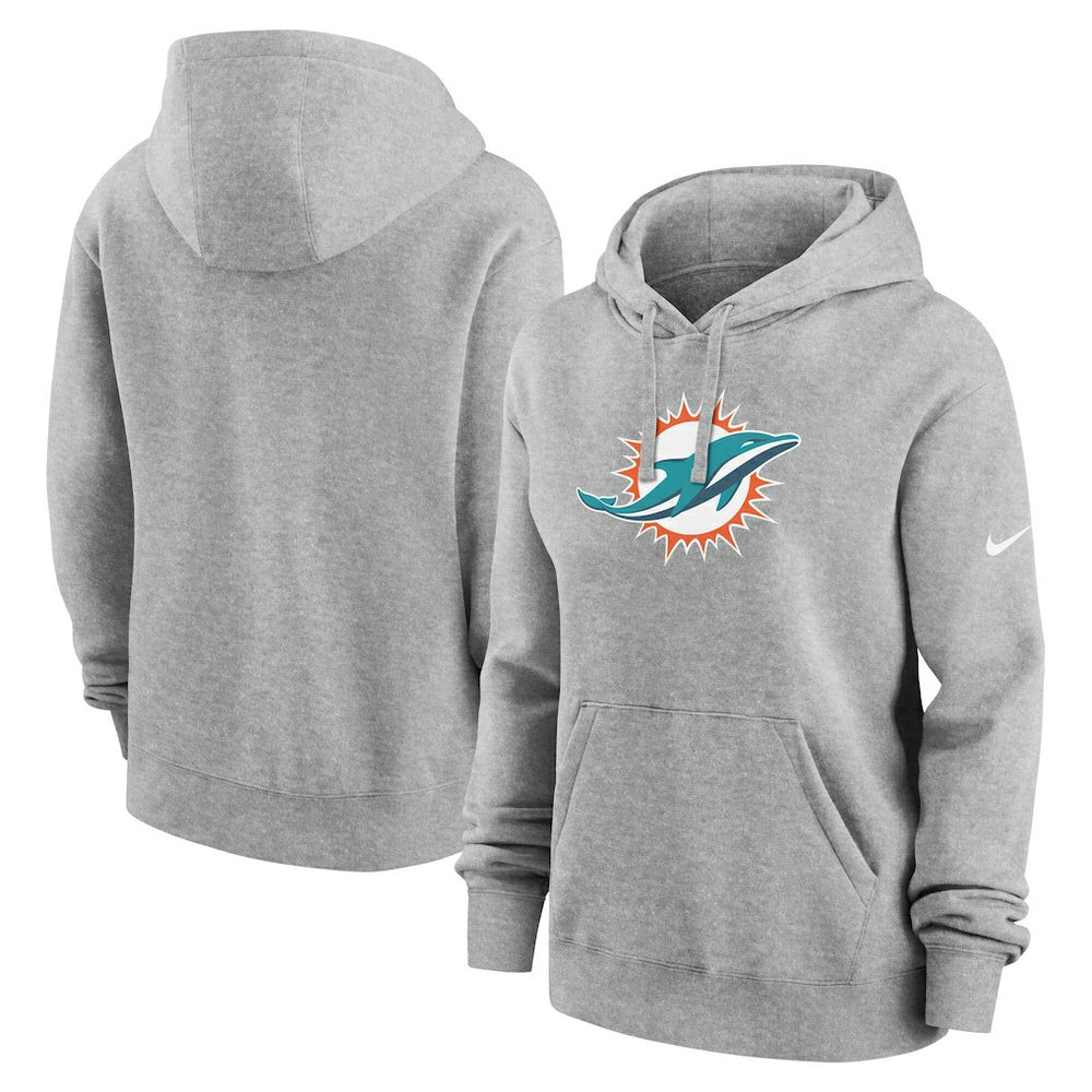 Miami Dolphins Women's Club Fleece Hoodie Heather Gray | Nike for Sale