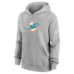 Miami Dolphins Women's Club Fleece Hoodie Heather Gray | Nike for Sale