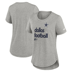 Dallas Cowboys Women's Team Shout-Out Tri-Blend T-Shirt Heather Gray | Nike for Sale