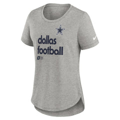 Dallas Cowboys Women's Team Shout-Out Tri-Blend T-Shirt Heather Gray | Nike for Sale