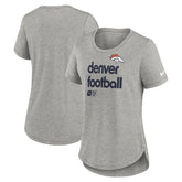 Denver Broncos Women's Team Shout-Out Tri-Blend T-Shirt Heather Gray | Nike for Sale
