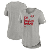 San Francisco 49ers Women's Team Shout-Out Tri-Blend T-Shirt Heather Gray | Nike for Sale