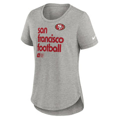 San Francisco 49ers Women's Team Shout-Out Tri-Blend T-Shirt Heather Gray | Nike for Sale