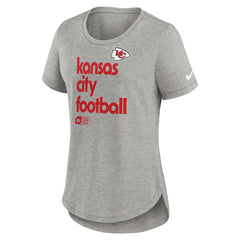 Kansas City Chiefs Women's Team Shout-Out Tri-Blend T-Shirt Heather Gray | Nike for Sale
