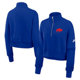Buffalo Bills Women's Rewind Phoenix Half-Zip Sweatshirt Royal | Nike for Sale