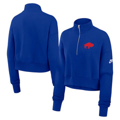 Buffalo Bills Women's Rewind Phoenix Half-Zip Sweatshirt Royal | Nike for Sale
