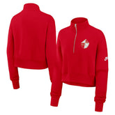 San Francisco 49ers Women's Rewind Phoenix Half-Zip Sweatshirt Scarlet | Nike for Sale