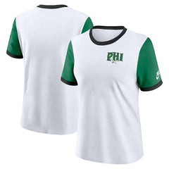 Philadelphia Eagles Women's Rewind Ringer T-Shirt White/Kelly Green | Nike for Sale