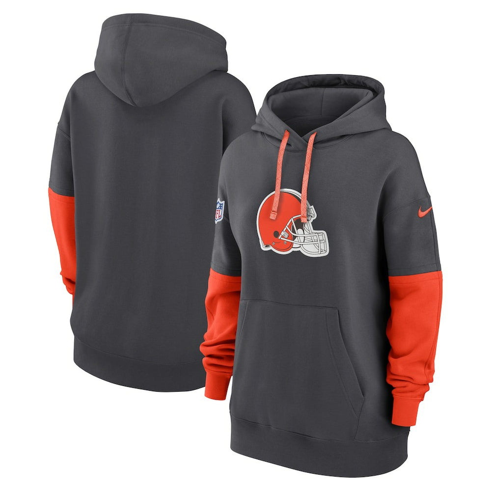 Cleveland Browns Women's Sideline Essential Hoodie Anthracite | Nike for Sale
