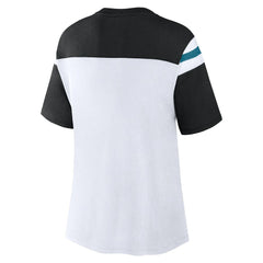 Jacksonville Jaguars Women's Cheer Chant Fashion Crop Top White/Black | Fanatics