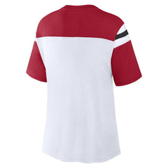 San Francisco 49ers Women's Cheer Chant Fashion Crop Top White/Scarlet | Fanatics