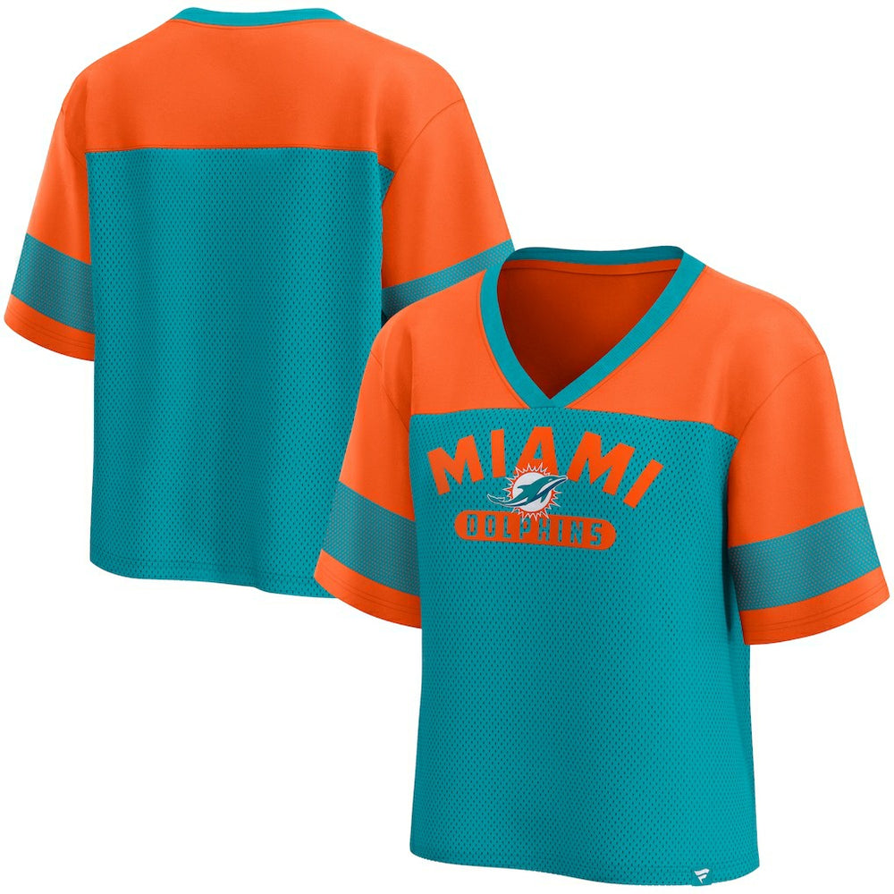 Miami Dolphins Women's Homeschool Jersey Poly V-Neck
Fashion Top Aqua/Orange | Fanatics