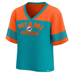 Miami Dolphins Women's Homeschool Jersey Poly V-Neck
Fashion Top Aqua/Orange | Fanatics