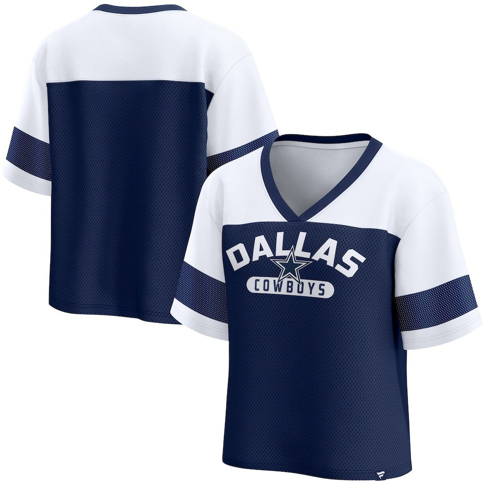 Dallas Cowboys Women's Homeschool Jersey Poly V-Neck
Fashion Top Navy/White | Fanatics