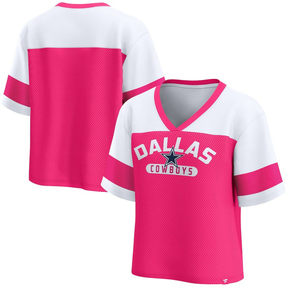 Dallas Cowboys Women's Homeschool Jersey Poly V-Neck
Fashion Top Pink/White | Fanatics