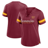 Washington Commanders Women's Play Script Lace-Up T-Shirt Burgundy | Fanatics
