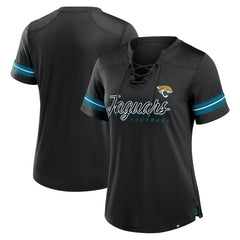 Jacksonville Jaguars Women's Play Script Lace-Up T-Shirt Black | Fanatics