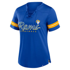 Los Angeles Rams Women's Play Script Lace-Up T-Shirt Royal | Fanatics