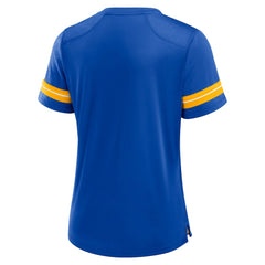 Los Angeles Rams Women's Play Script Lace-Up T-Shirt Royal | Fanatics