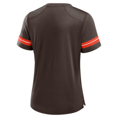 Cleveland Browns Women's Play Script Lace-Up T-Shirt Brown | Fanatics