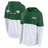 New York Jets Women's Backup Option Long Sleeve Hoodie T-Shirt Green/White | Fanatics