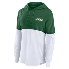 New York Jets Women's Backup Option Long Sleeve Hoodie T-Shirt Green/White | Fanatics