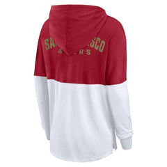 San Francisco 49ers Women's Backup Option Long Sleeve Hoodie T-Shirt Scarlet/White | Fanatics