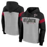 Atlanta Falcons Women's Bold Play Call Pullover Hoodie Heather Gray/Black | Fanatics