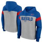 Buffalo Bills Women's Bold Play Call Pullover Hoodie Heather Gray/Royal | Fanatics
