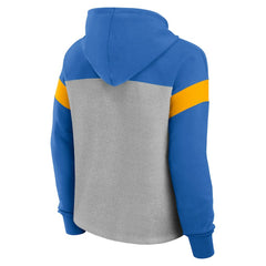 Los Angeles Chargers Women's Bold Play Call Pullover Hoodie Heather Gray/Powder Blue | Fanatics