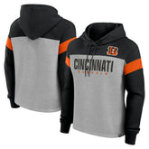 Cincinnati Bengals Women's Bold Play Call Pullover Hoodie Heather Gray/Black | Fanatics
