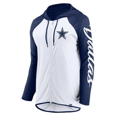 Dallas Cowboys Women's Script Full-Zip Hoodie White/Navy | Fanatics