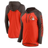 Cleveland Browns Women's Script Full-Zip Hoodie Orange/Brown | Fanatics