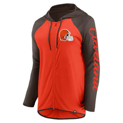 Cleveland Browns Women's Script Full-Zip Hoodie Orange/Brown | Fanatics