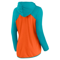 Miami Dolphins Women's Script Full-Zip Hoodie Orange/Aqua | Fanatics