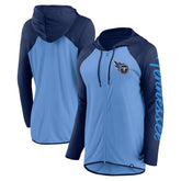 Tennessee Titans Women's Script Full-Zip Hoodie Light Blue/Navy | Fanatics