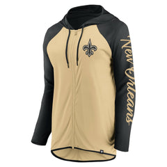 New Orleans Saints Women's Script Full-Zip Hoodie Gold/Black | Fanatics