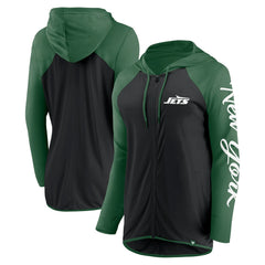 New York Jets Women's Script Full-Zip Hoodie Black/Green | Fanatics