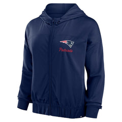New England Patriots Women's Script Lock Full-Zip Hoodie Navy | Fanatics