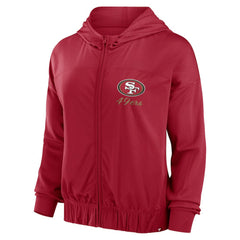 San Francisco 49ers Women's Script Lock Full-Zip Hoodie Scarlet | Fanatics