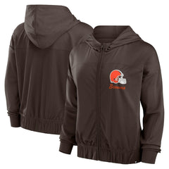 Cleveland Browns Women's Script Lock Full-Zip Hoodie Brown | Fanatics