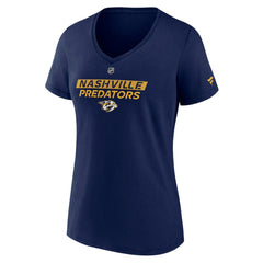 Nashville Predators Fanatics Women's Authentic Pro Core Primary V-Neck T-Shirt - Navy - NHL