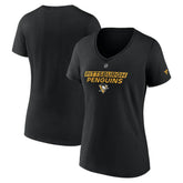 Pittsburgh Penguins Fanatics Women's Authentic Pro Core Primary V-Neck T-Shirt - Black - NHL