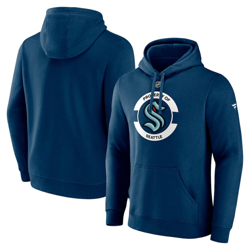 Seattle Kraken Fanatics Authentic Pro Core Secondary Fleece Pullover Hoodie - Deep Sea Blue - NHL