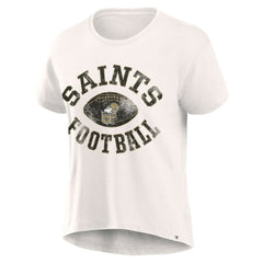 New Orleans Saints Women's Football Home Fashion T-Shirt Cream | Fanatics