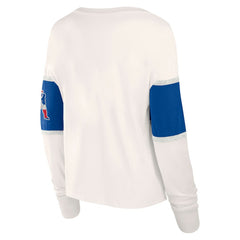 New England Patriots Women's Antique Block Long Sleeve T-Shirt Cream | Fanatics