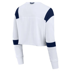 Seattle Seahawks Women's Stretch Cropped Fashion Long Sleeve T-Shirt White | Fanatics