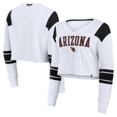 Arizona Cardinals Women's Stretch Cropped Fashion Long Sleeve T-Shirt White | Fanatics