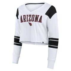 Arizona Cardinals Women's Stretch Cropped Fashion Long Sleeve T-Shirt White | Fanatics
