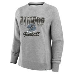 Las Vegas Raiders Women's Hit Hard Fleece Pullover Sweatshirt Heather Gray | Fanatics